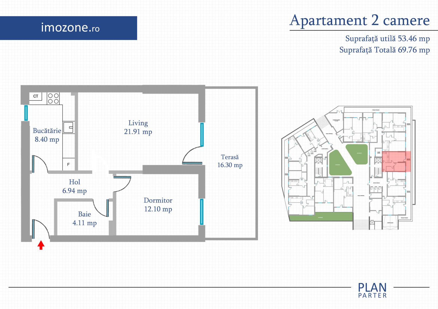 Metrou Preciziei, 2 Camere - 53 mp+16 mp balcon, BLOC NOU, CENTRALA PROPRIE - Poză 8