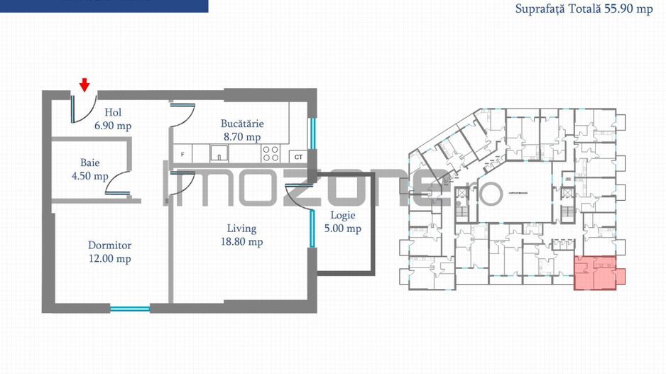 Apartament 2 Camere | 72 mp | Bloc Nou | Metrou Pacii / Preciziei | Militari - Poză 2