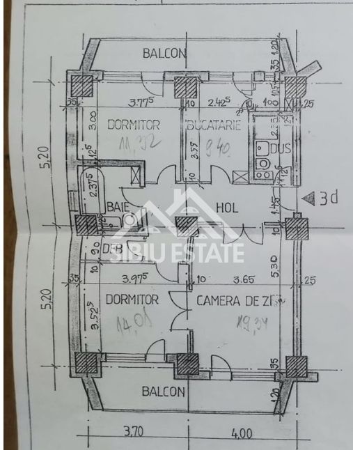 Apartament 75 mp. 3 camere 3 balcoane  decomandat in Sibiu- Terezian - Poză 9