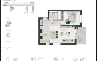 COM 0% Apartament nou cu 2 camere, bucatarie inchisa | Denya Forest - Poză 13