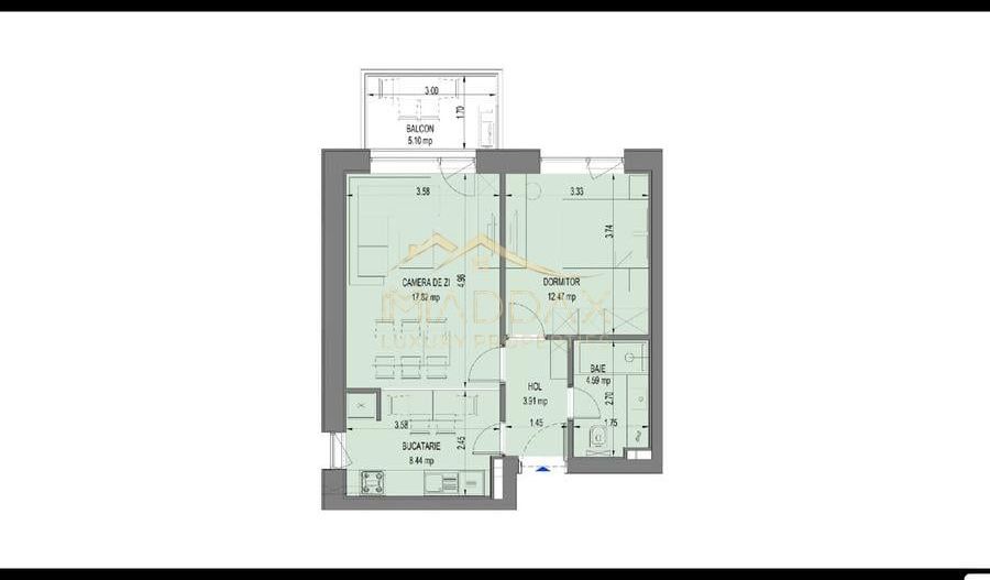 Apartament 2 Camere Premium // Mall Promenada // Vedere panoramica - Schiță 7