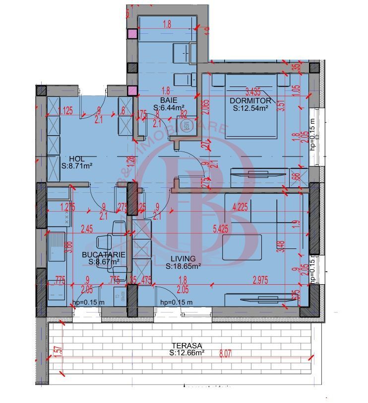 Apartament 2 camere Parcare Gratis Theodor Pallady 5min STB - Schiță 2