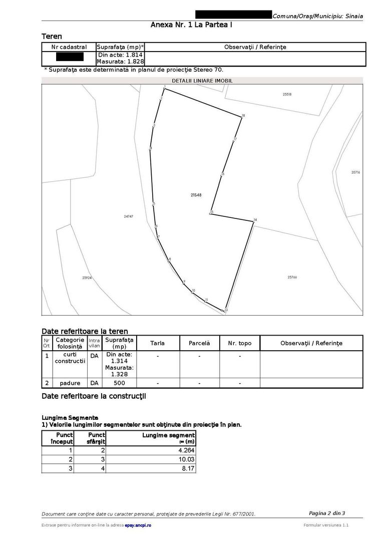 Oportunitate de Investiție: Teren 1.814 mp | Calea Codrului, Sinaia - Schiță 14