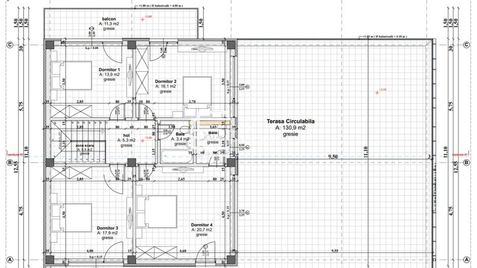 Casa individuala mobilata partial, teren 1200mp, Cisnadie zona Magura - Schiță 8