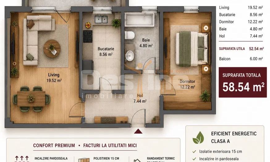 APARTAMENT 2 CAMERE DECOMANDAT - Poză 8