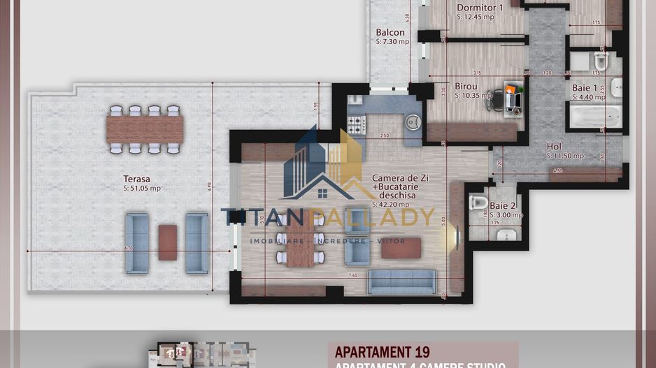 4 Camere154 Mp Terasa,Stil Boutique,1/2 Parcare, Metrou Nicolae Teclu - Poză 8