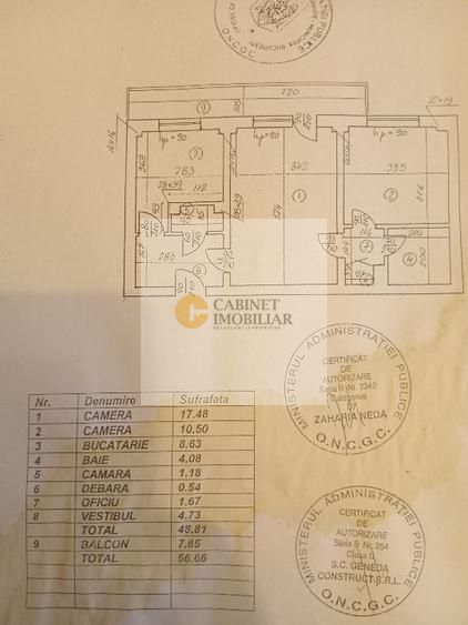 2 Camere - 57MP | Etaj Intermediar | 1981 | M Lujerului la 5 minute - Schiță 1