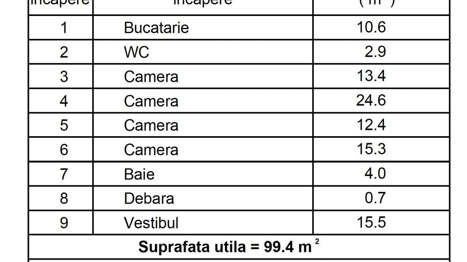 Apartament 3 camere - Piața Victoriei - curte 30mp  - 113mp utili - Schiță 18