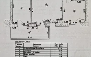 3 camere de lux – Cortina 126, Erou Iancu Nicolae, 100 mp + terasă - Schiță 12