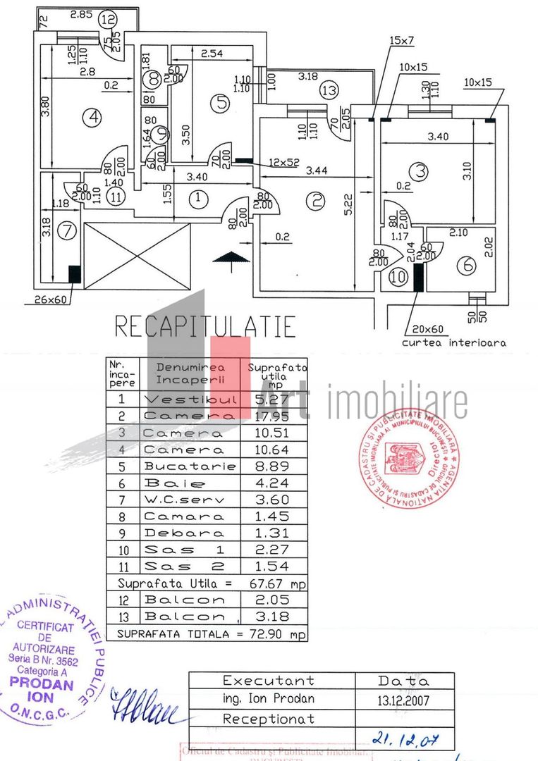 Apartament 3 camere Piata Gorjului-Militari - Schiță 9