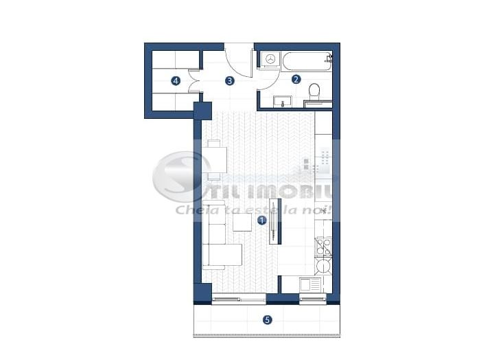 Compex Rezidential in GALATA!  Apartament tip studio 46.29mp, Bl.L1 - Poză 4