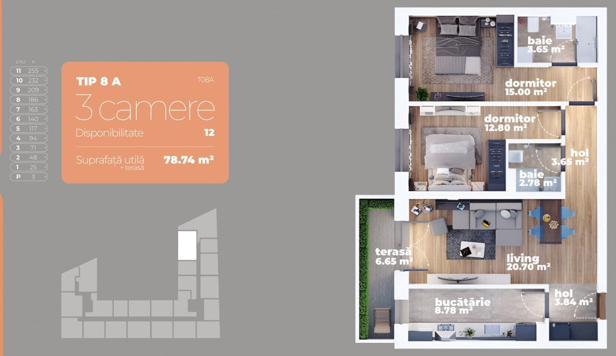 3 camere bloc nou I Sun Rebreanu I Titan - Poză 10