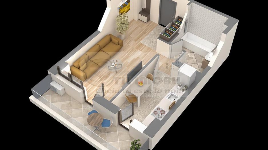 INTABULAT! Apartament cu o camera decomandat Central 44mp - Poză 6