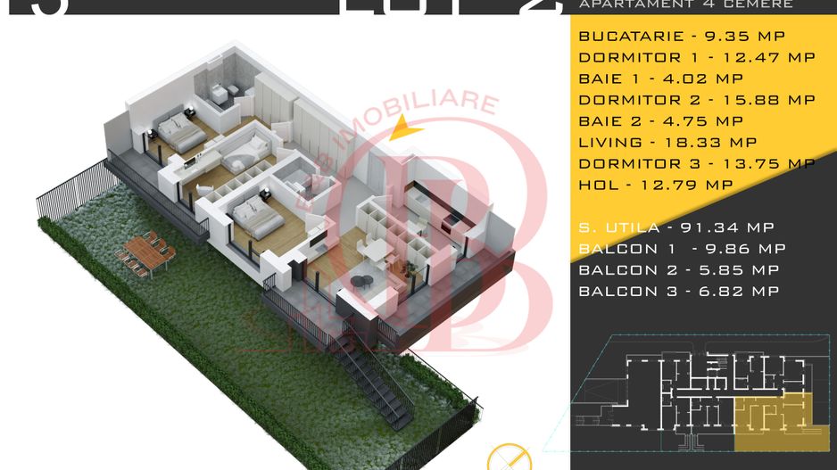4 camere cu gradina Titan Pallady  Metrou Nicolae Teclu - Schiță 12
