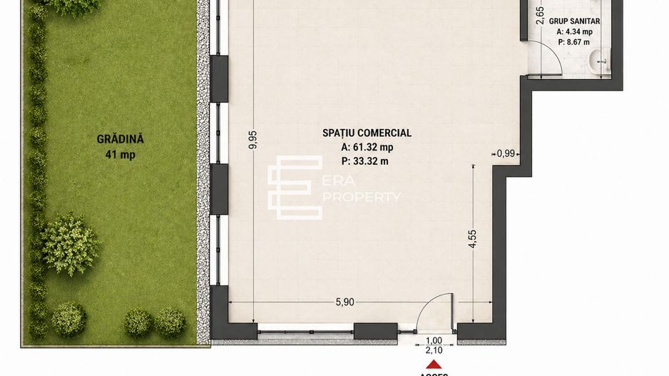 Spațiu comercial 66 mp + curte 41 mp | zona BRANA, Selimbar | - Schiță 6