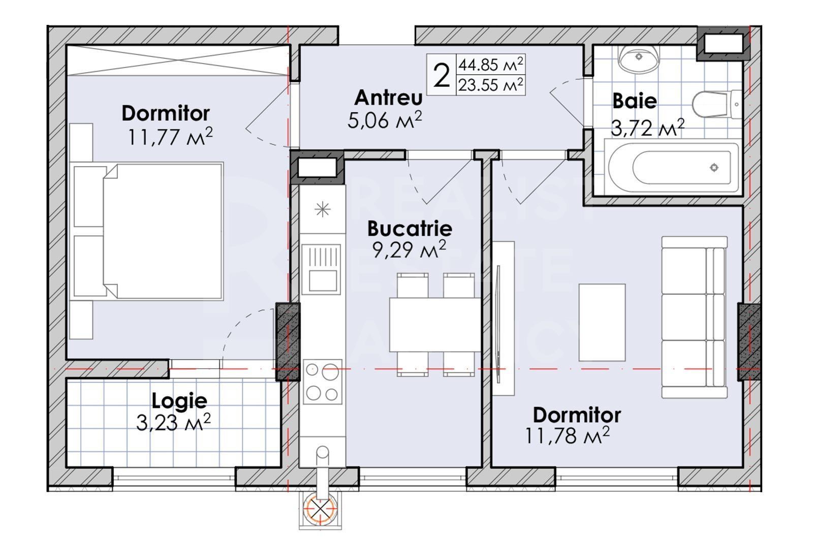 Vânzare, apartament, 2 camere, strada Soarelui, Botanica - Poză 2