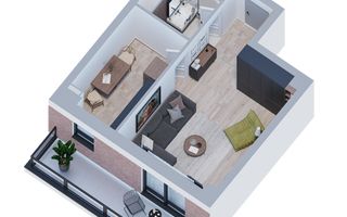 Apartament o camera, 46,5 mp, finisaje premium 0% COMISION - Poză 3
