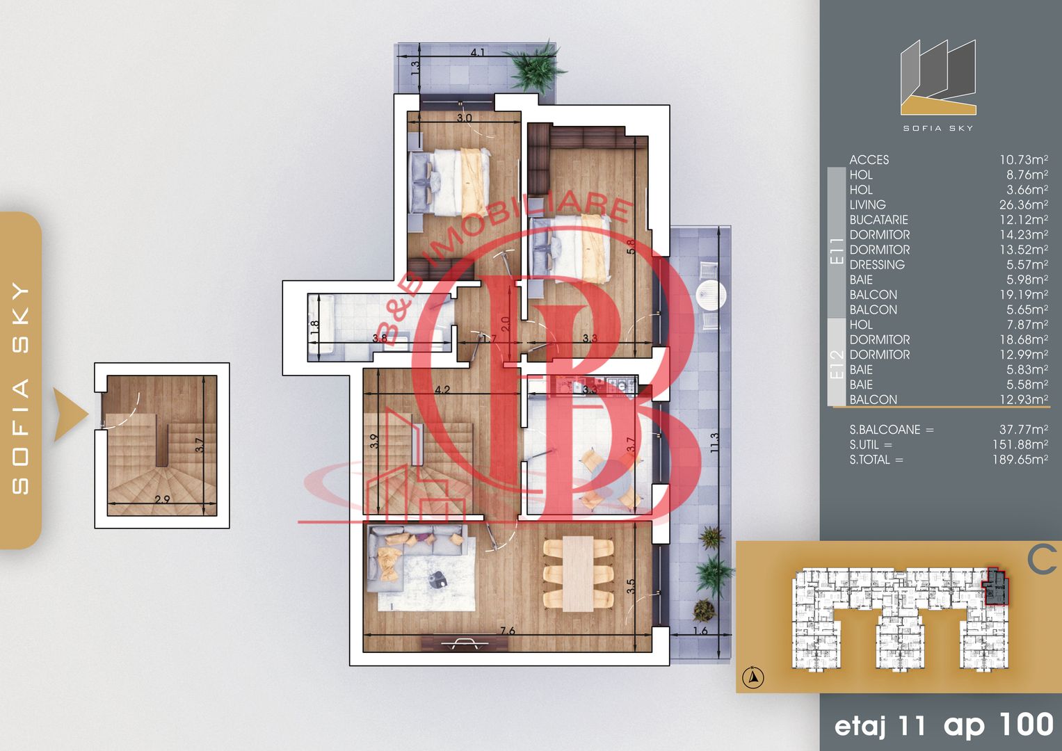 Apartament 5 camere Suprafata utila 152mp | 7min metrou Nicolae Teclu - Schiță 3