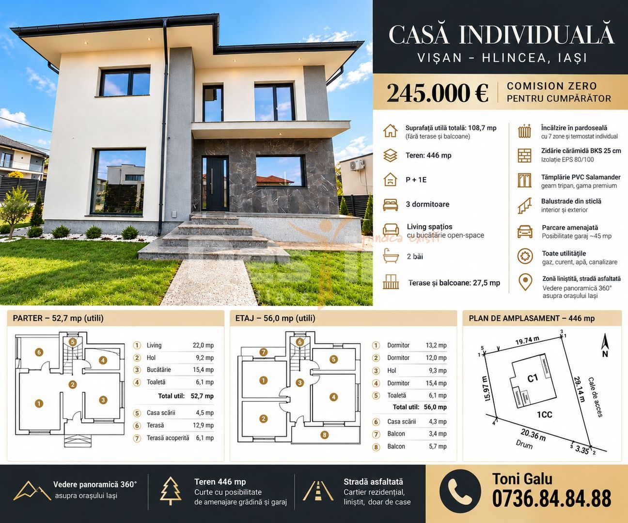 Casă individuală 4 camere 145 mp totali P+1 - Poză 3