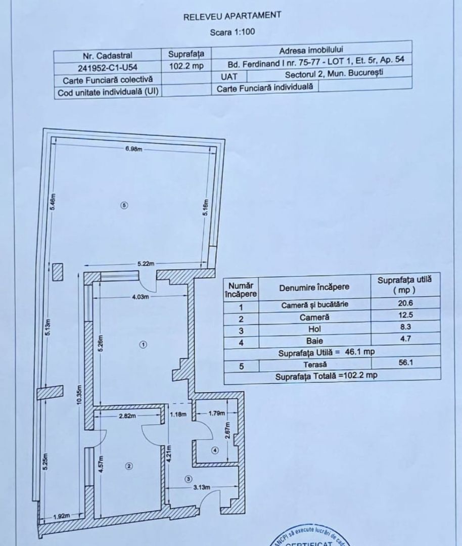 FERDINAND - Veris Residence | 2 camere + terasa 56mp bloc 2022 - Schiță 26
