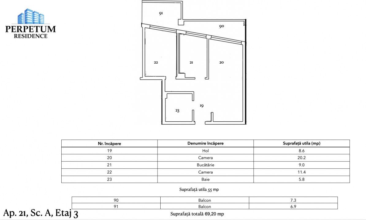 Tomis Nord- Vanzare apartament decomandat cu 2 camere,  bloc nou. - Poză 8
