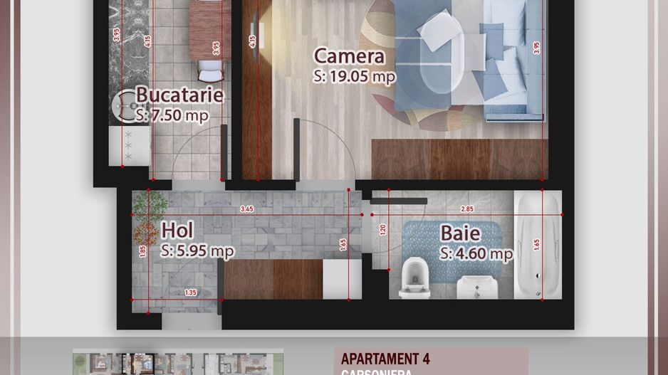 Garsoniera ideala pt  investitie Titan Pallady Metrou Nicolae Teclu - Schiță 1