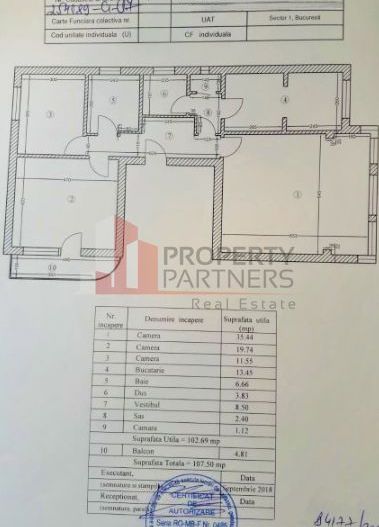 Apartament 3 camere în zona Primăverii - Schiță 13