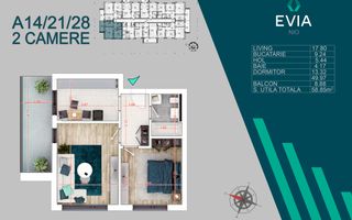 Apartament 2 camere Mutare Rapida Metrou Nicolae Teclu - Schiță 1