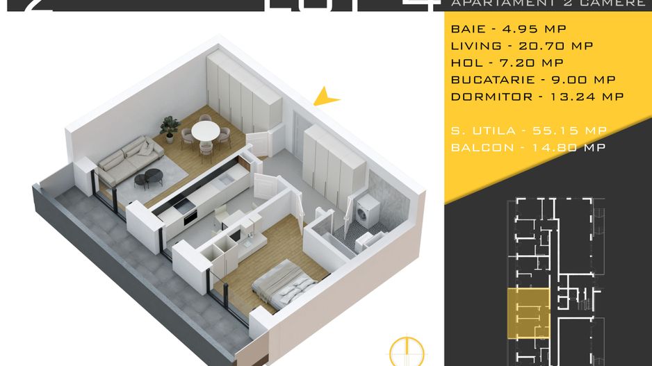 2 camere decomandat Titan Pallady  Metrou Nicolae Teclu - Schiță 11