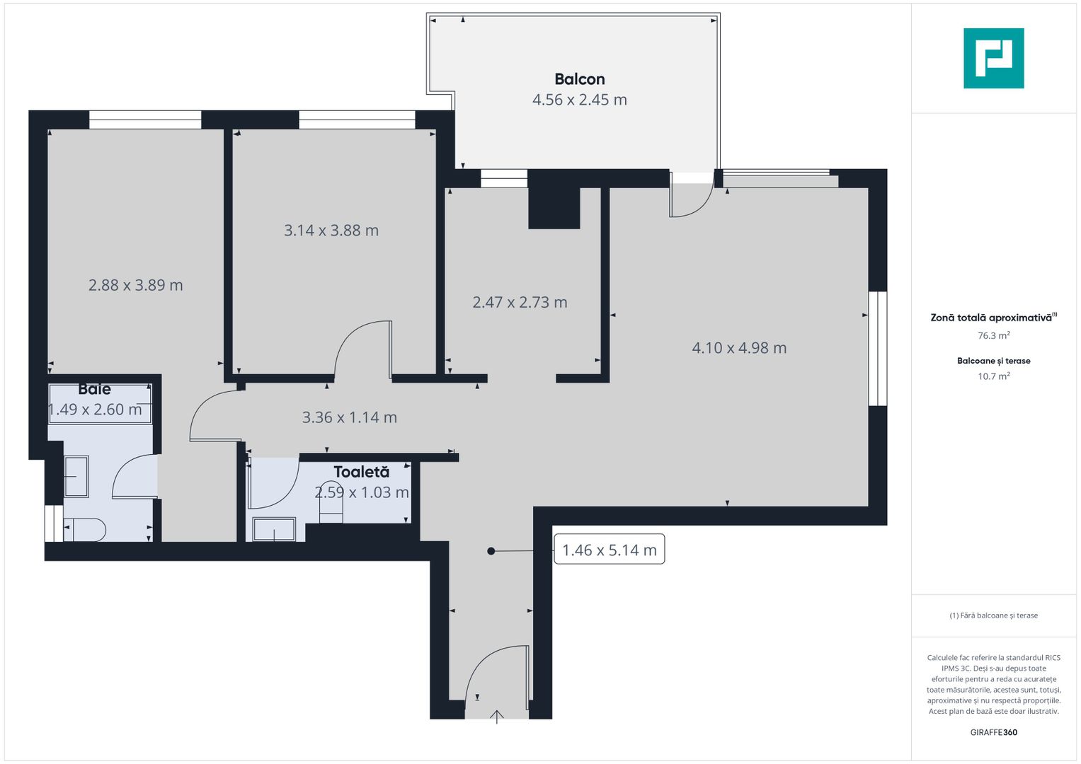Apartament NOU 3 camere Pipera Ambiance Residence - Poză 7