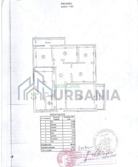 Apartament 3 camere, 86,59 mp utili + 9,31 mp balcoane, necesită renovare - Poză 1