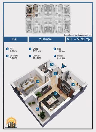Vanzare apartament 2 camere  Militari Residence - Poză 5