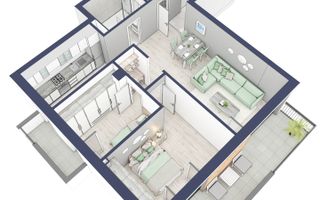 Apartament 3 camere | Balcoane 15.1 mp | Etaj 1 | Turnisor - Poză 5