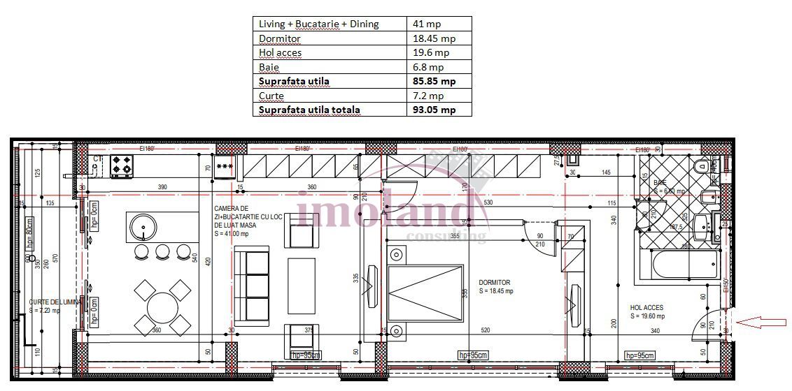 Apartament 2/3 camere - Uranus - Schiță 11