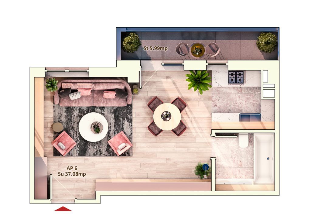 Apartament nou 1 camera | Str Dorobantilor | Comision 0% - Poză 9
