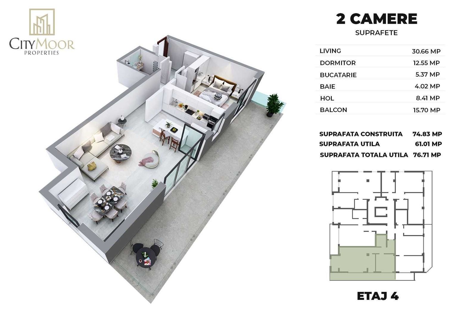 Închiriere Apartament 2 camere Decebal, ansamblu rezidential nou, pretabil birou - Poză 8