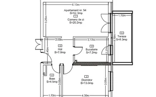 Apartament 2 camere decomandat, cu vedere spre lac, zona Intre Lacuri! - Schiță 11