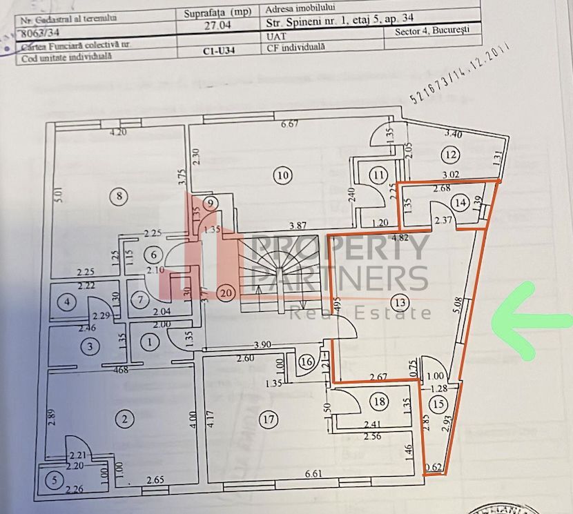 Garsonieră – 27 mp utili – Zona Tineretului, strada Spineni, nr 1. - Schiță 7