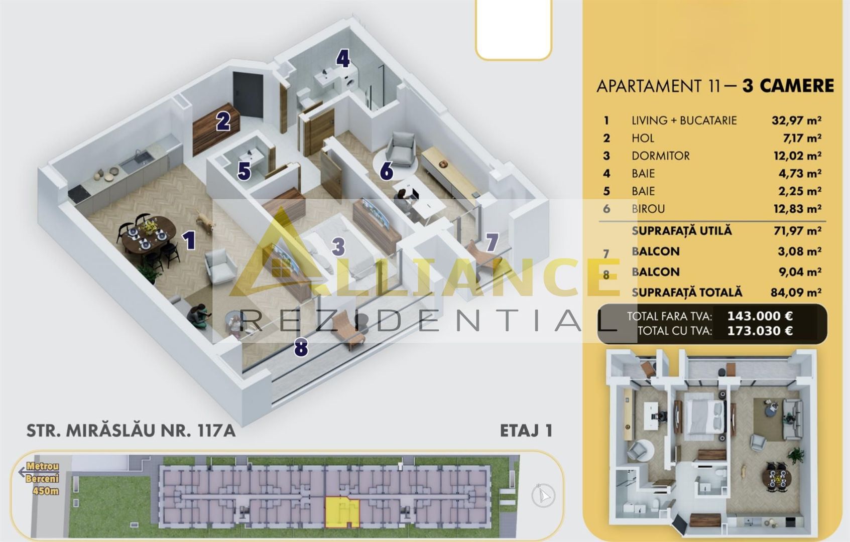 Apartament superb cu 3 camere la doar 5 minute de metrou - Poză 7