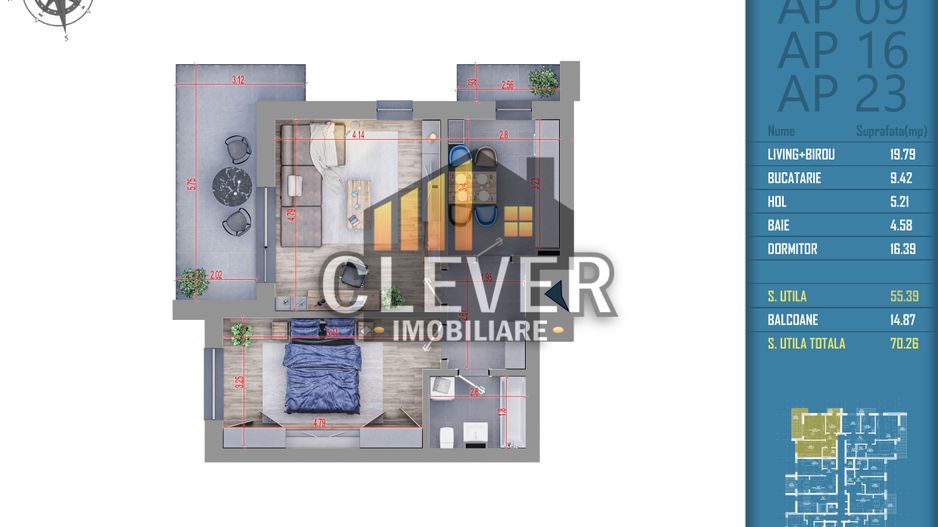 Apartament 2 camere Suprafata Generoasa Pret Credit Ipotecar - Poză 2