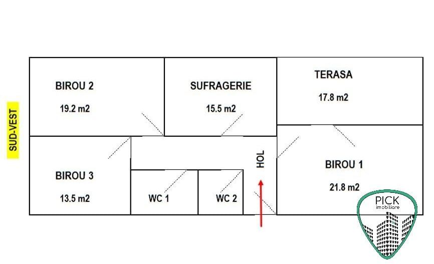 P 4169 - Birou cu 4 încăperi în Târgu Mureș - Semicentral - Schiță 12