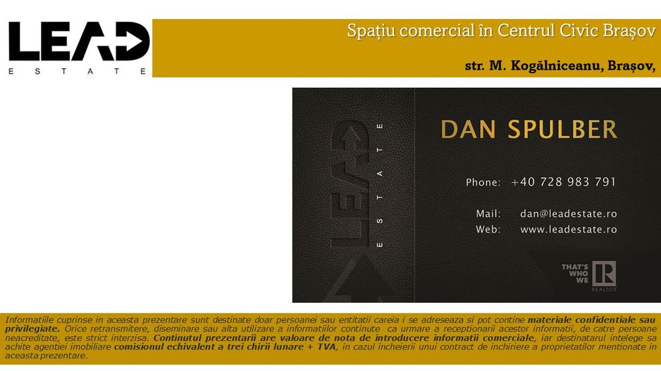 Spatiu comercial de inchiriat, 1974 mp utili, Centrul Civic Brasov! - Poză 9