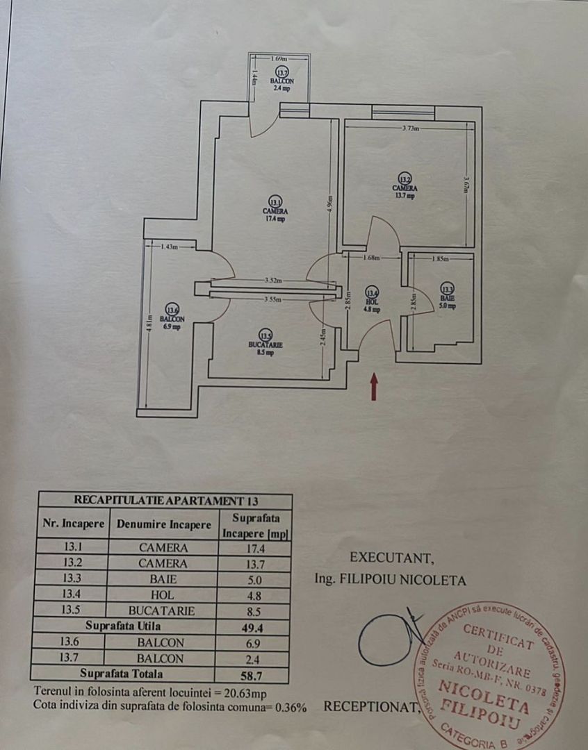 Apartament cu 2 camere 58,70 mp + loc de parcare Astorium comision 0% - Poză 15