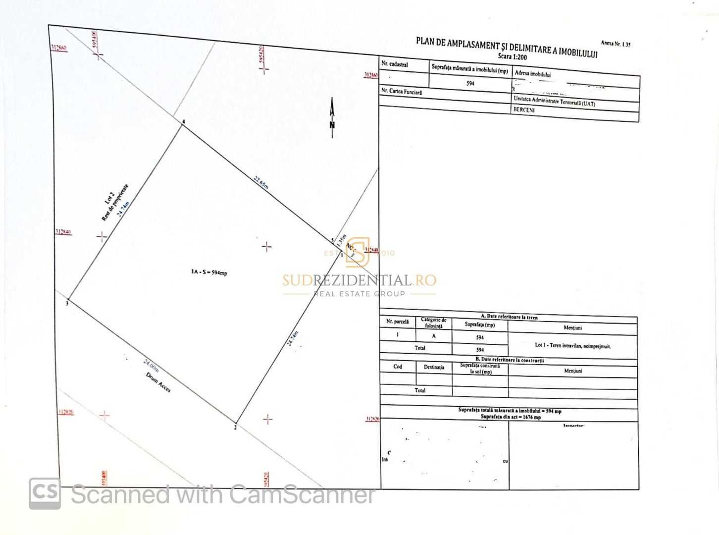 Oportunitate rezidentiala, Teren intravilan 594 mp, Comuna Berceni - Schiță 7