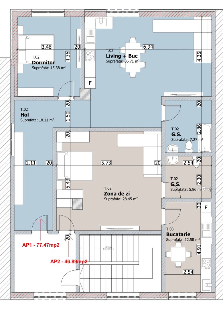 Apartament cu 2 camere, etaj 1, bloc NOU, VASLUI zona NORD, cu plata în RATE; - Schiță 9