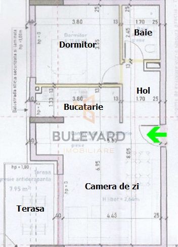 Comision 0. Apartament 2 camere, terasa, bloc nou finalizat cu CF - Schiță 12