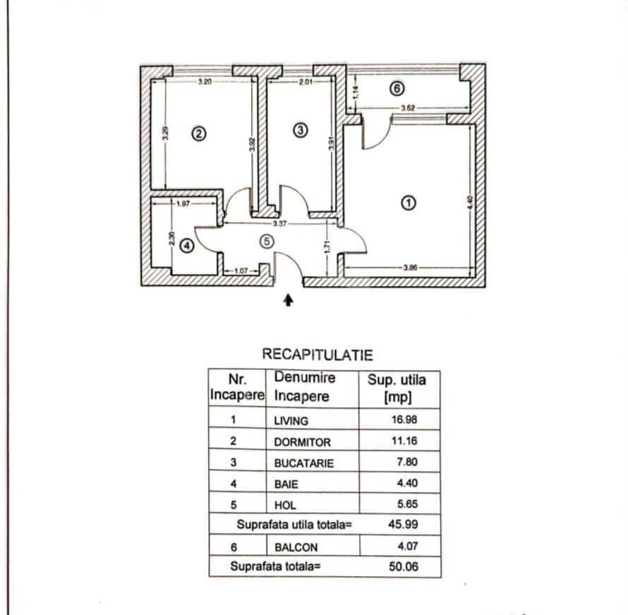 Apartament de 2 Camere Mobilat si Utilat complet + Loc de parcare - Schiță 30
