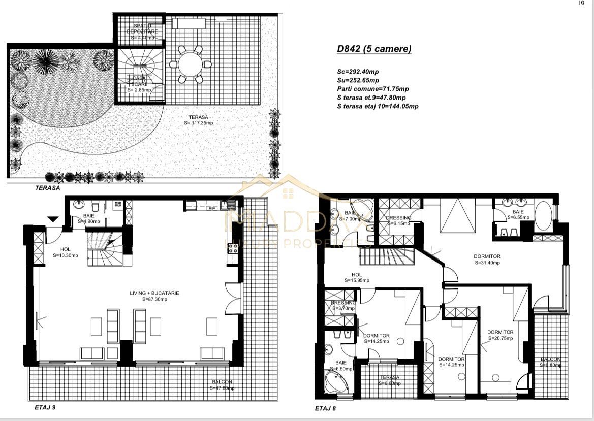 Penthouse LUX***5 camere**Terasa 191 mp//HERASTRAU//NORD - Schiță 24