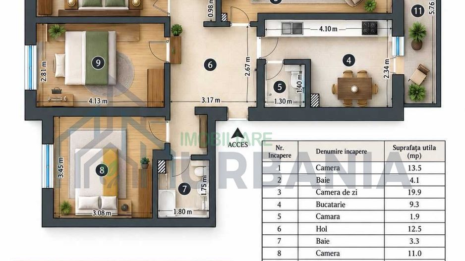 Apartament 4 camere, 94,5 mp, Lunca Cetatuii - 129.000 EUR - Poză 8