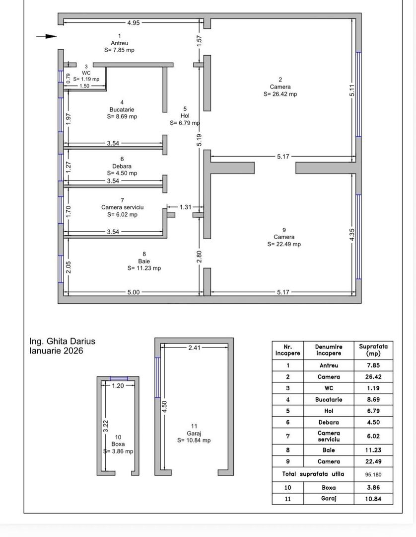 Apartament spatios 3 camere,zona medicina cu garaj si boxa - Poză 18